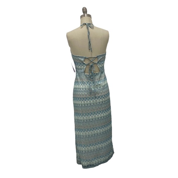 Women's Crochet Slip Dress Lace Up Back - Wild Fable Aqua Blue Size L - Picture 4 of 8